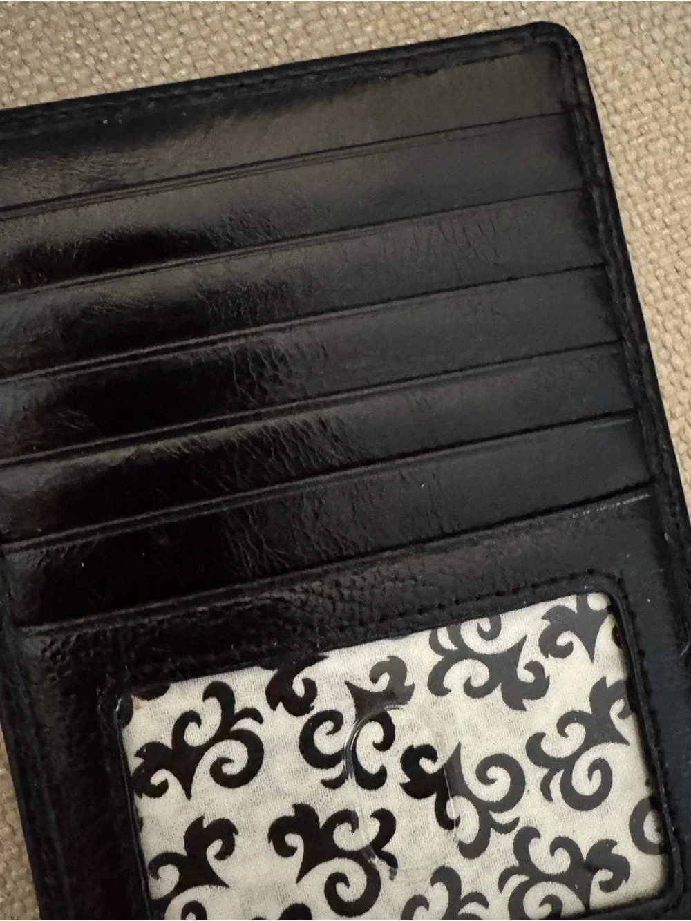 Hobo Black Leather Card Case with Change Pocket